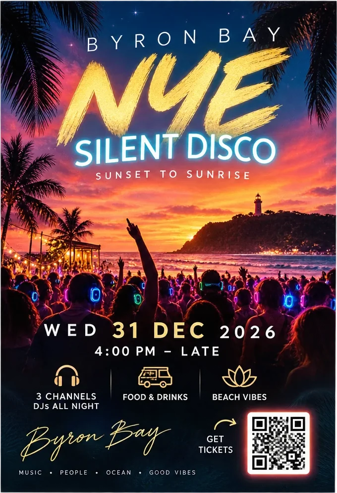 The event flyer with its QR code in place